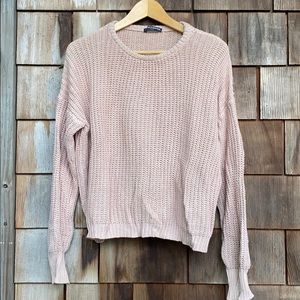 Brandy Melville Mauve Cropped Crewneck Sweater